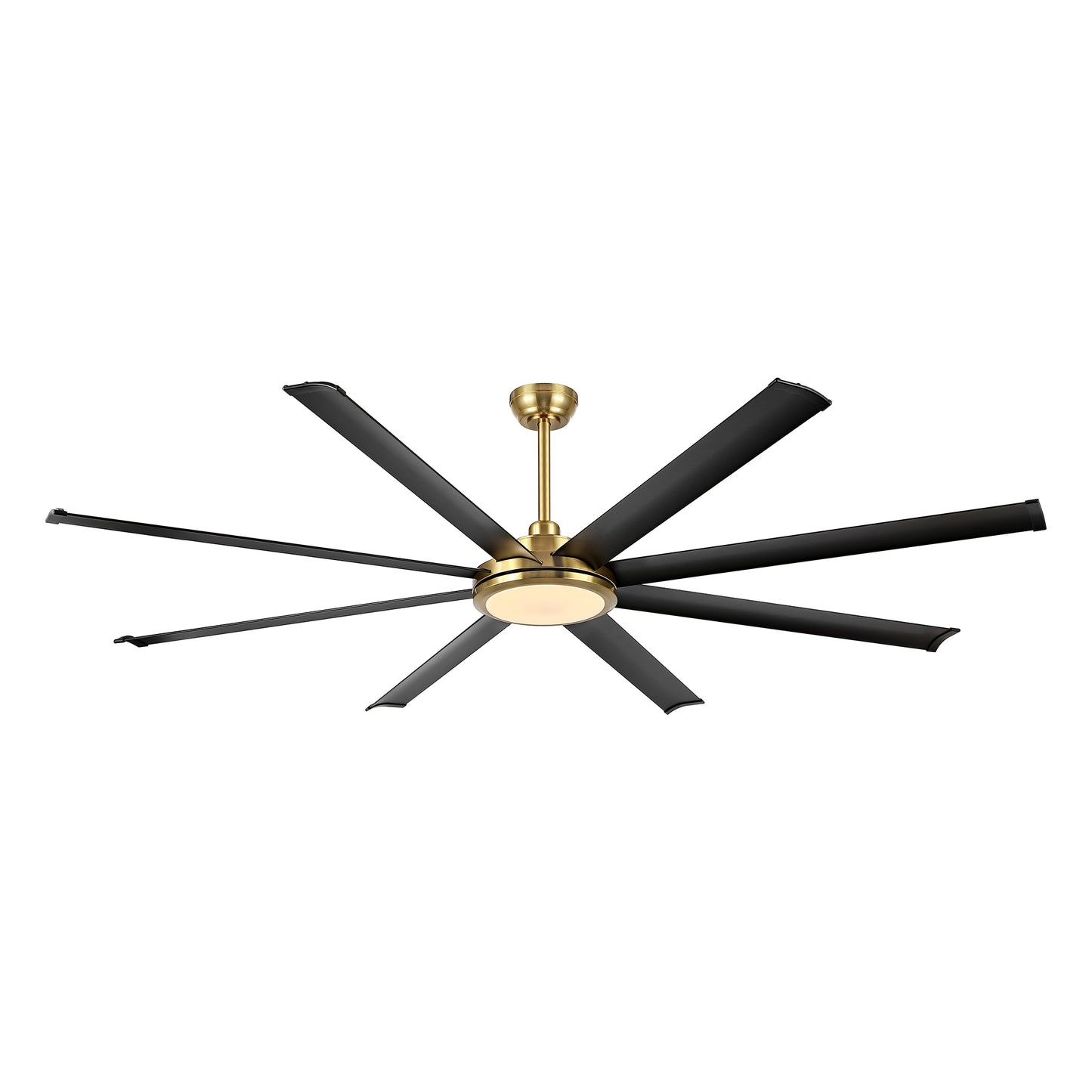 80" Gold and Black Ceiling Fan with LED Light and Remote – 8-Blade Large Room Fan