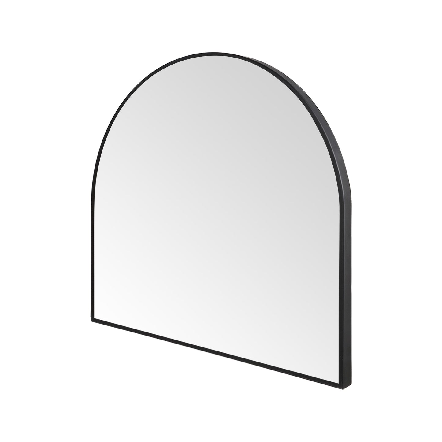 Wall Mirror 30x30" Modern Black Framed Arched Design