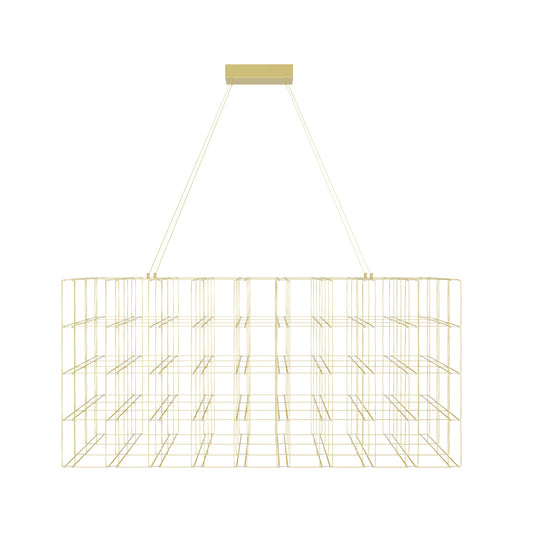 Argyle Ave 48" Gold LED Grid Linear Chandelier