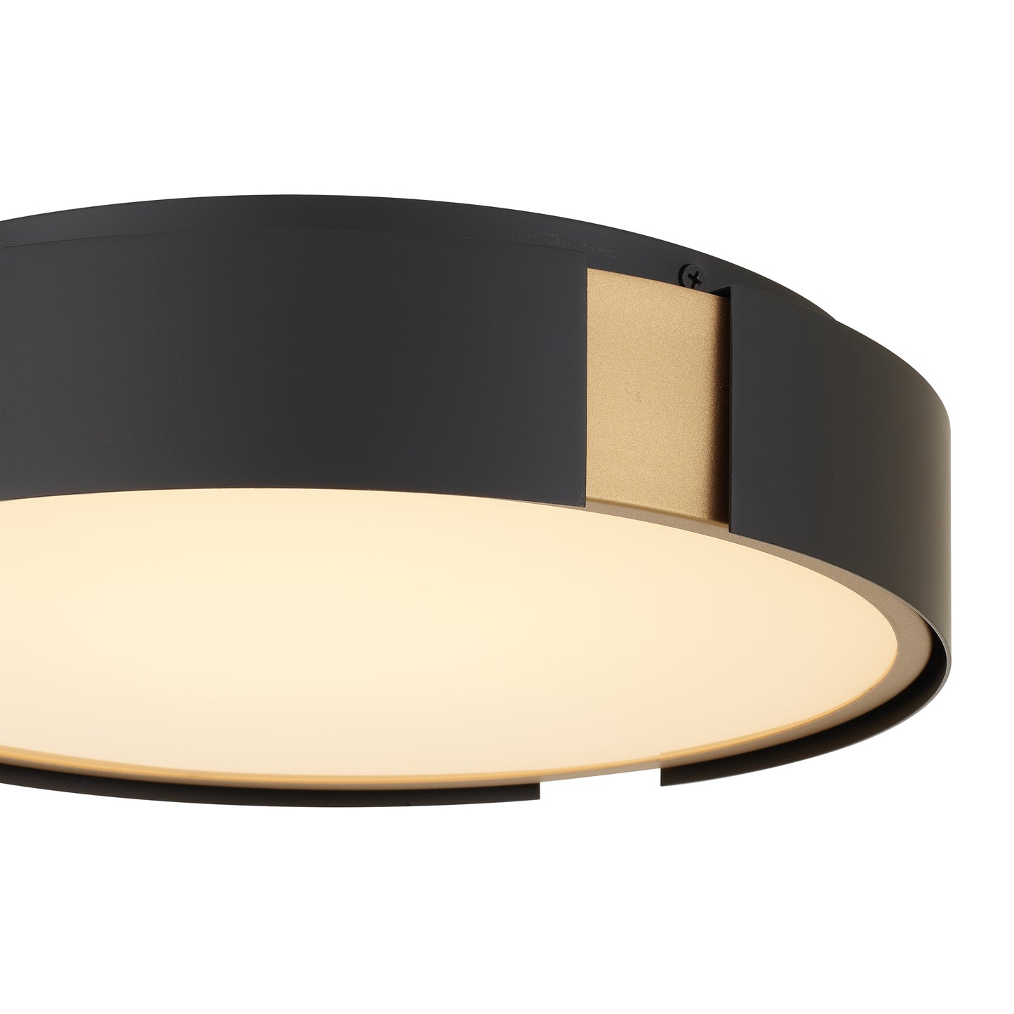 Ember 13" Matte Black with Brass LED Flush Mount Ceiling Light