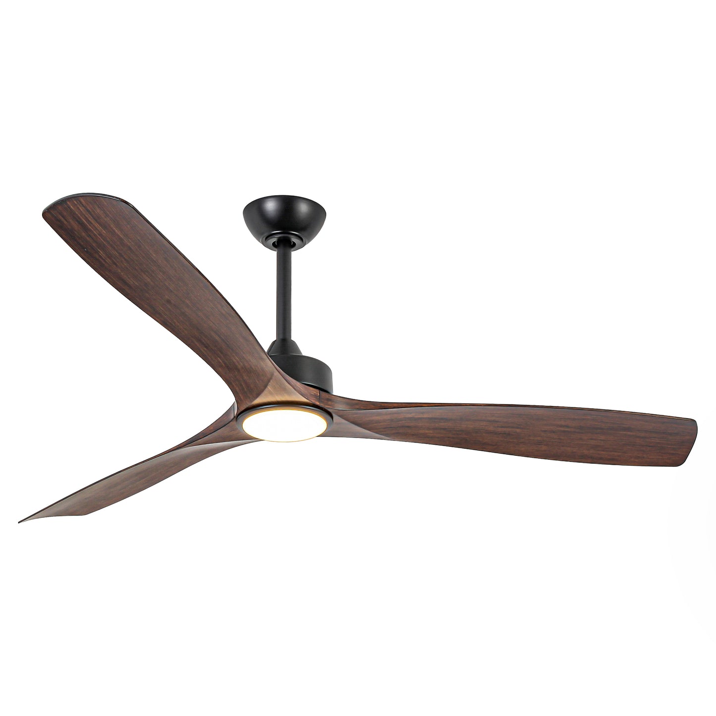 60" Farmhouse Ceiling Fan with Light & Remote – Matte Black, 5-Blade, DC Motor