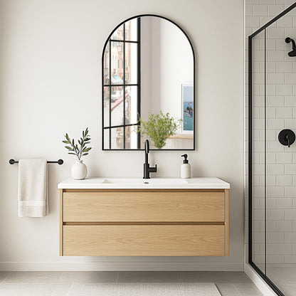 30" x 48" Black Arched Wall Mirror – EbonyArch Tall Vanity Mirror