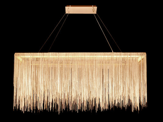 Fountain Ave Gold Statement Chain Linear Chandelier