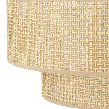 Rattan Chandelier Modern Natural Woven 18" 4-Light Black