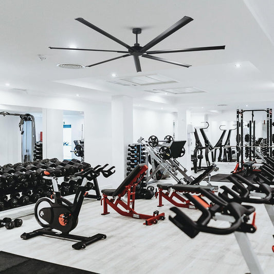 Ceiling Fan Modern 84" Industrial 7-Blade Black Metal