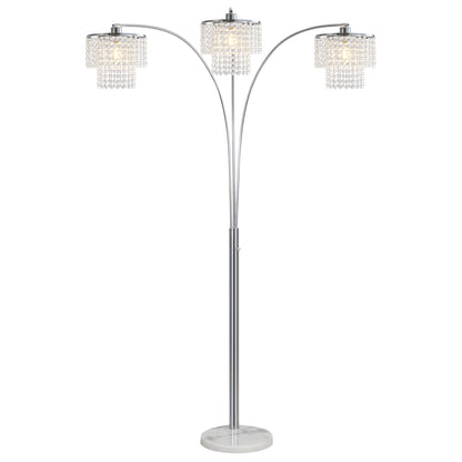 Brio 90" 3-Light Modern Crystal Arc Floor Lamp