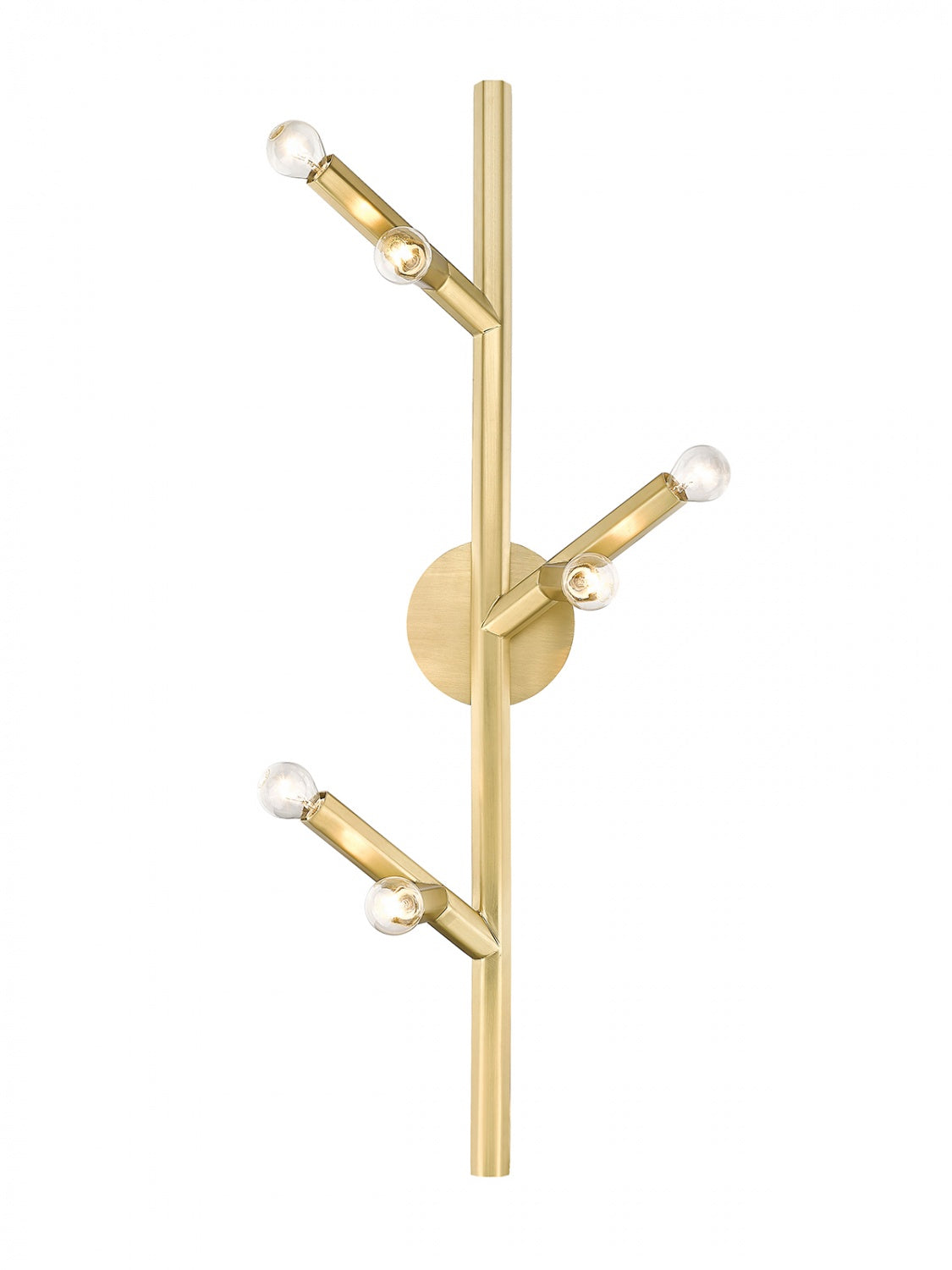 The Oaks Brushed Brass 6-Light Modern Branch Wall Sconce