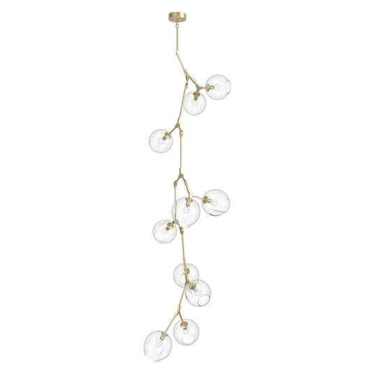 Fairfax Ave 10-Light Brushed Brass Hand-Blown Glass Chandelier