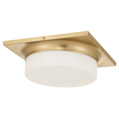 Aura 13" Antique Brass LED Flush Mount Ceiling Light