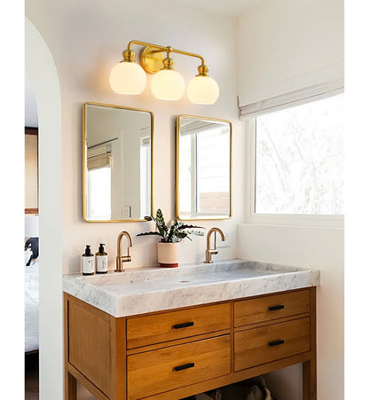 Irvine Gold Modern Frosted Glass 3-Light Vanity Light