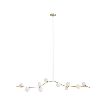 Hampton 10-Light Brushed Brass with White Glass Chandelier