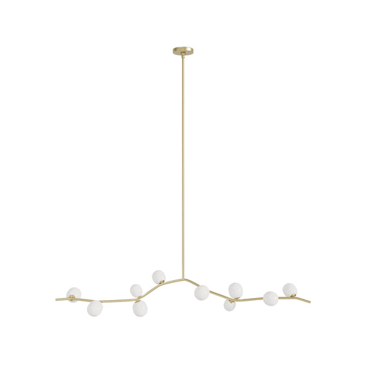 Hampton 10-Light Brushed Brass with White Glass Chandelier