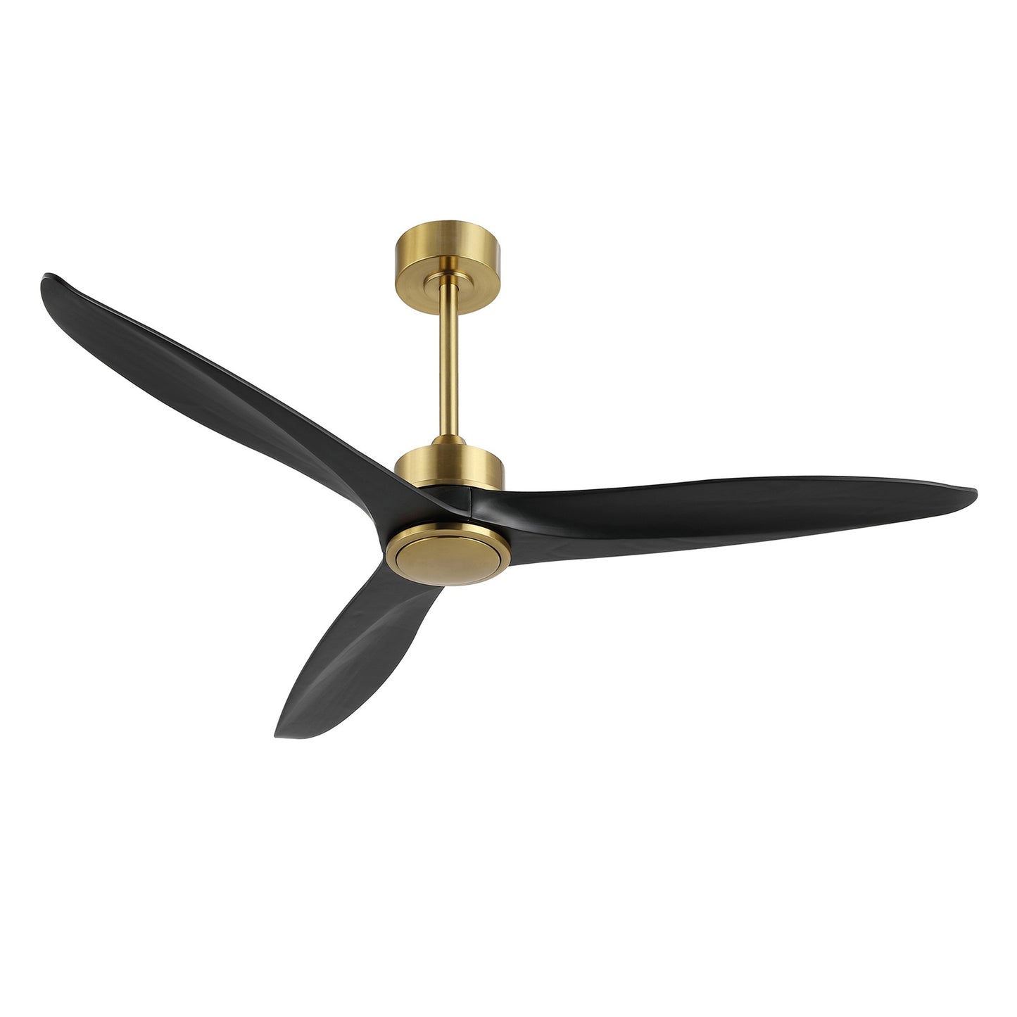 52" Gold and Black Ceiling Fan with Remote – Modern No Light Fan