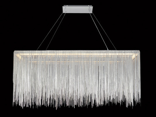 Fountain Ave Chrome Statement Chain Linear Chandelier