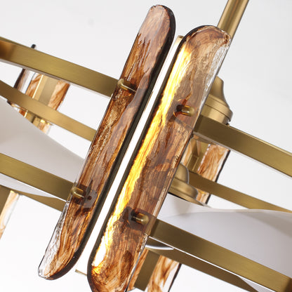 32" Perimost Modern Gold Glass LED Ceiling Fan