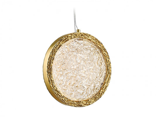 Bottega 1-Light Polished Brass 13" Round Ring Pendant Light