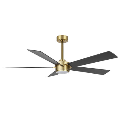 64" Gold & Black Ceiling Fan with Light & Remote – Modern 6-Speed, Quiet DC Motor