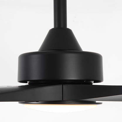 60" Modern Farmhouse Ceiling Fan with Light & Remote – Matte Black, 5-Blade, Quiet DC Motor