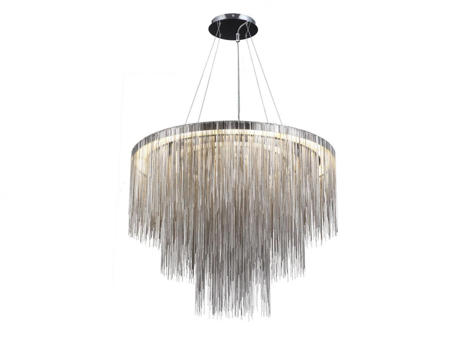 Fountain Ave Chrome Statement Chain Round Chandelier