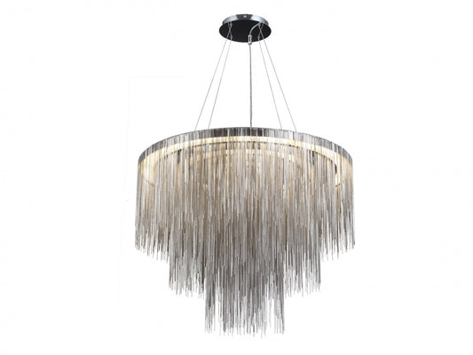 Fountain Ave Chrome Statement Chain Round Chandelier