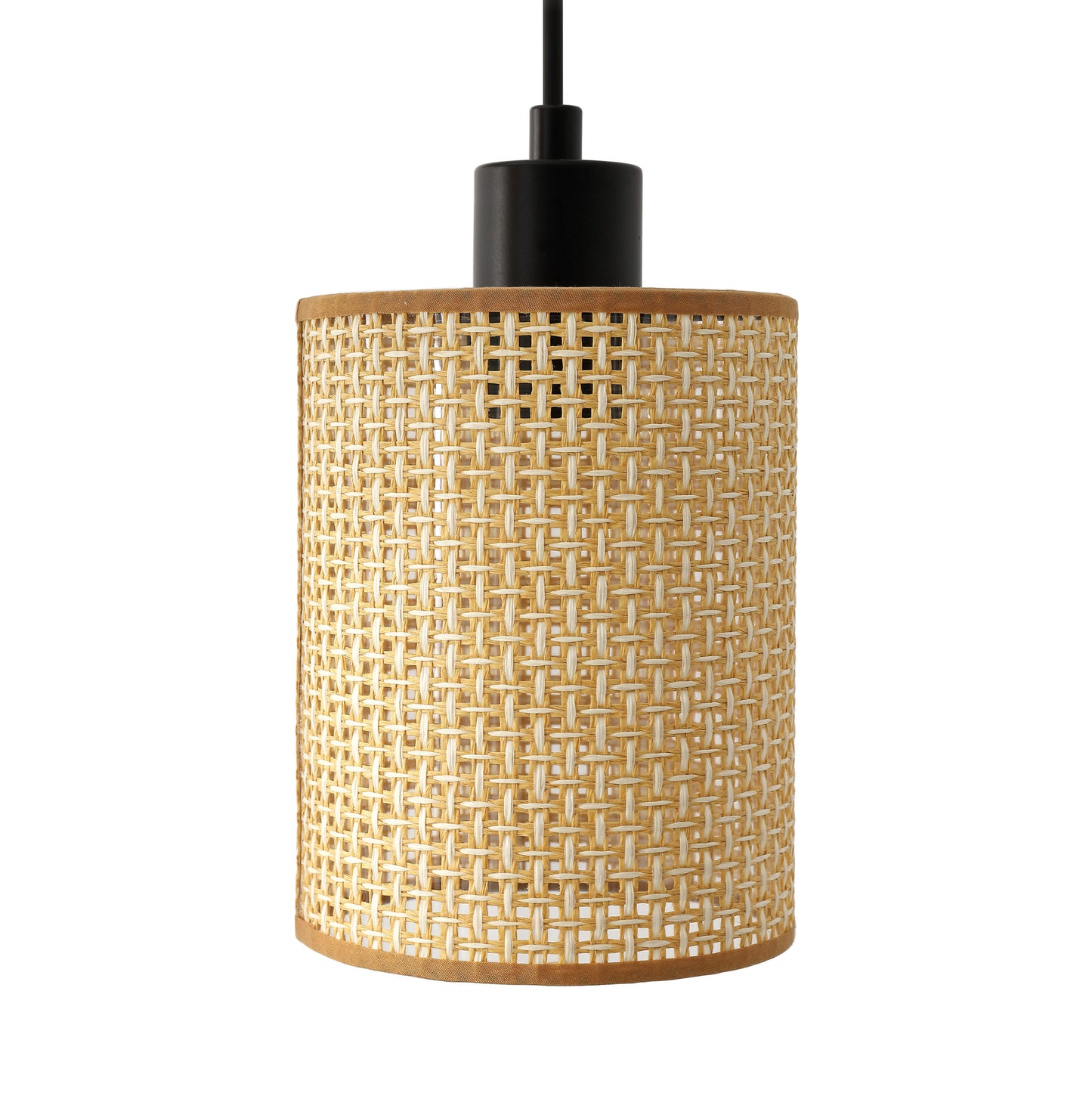 Floor Lamp Traditional Black 69" 3-Light Rattan Shades