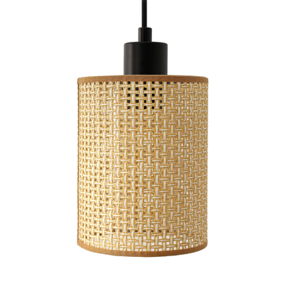 Floor Lamp Traditional Black 69" 3-Light Rattan Shades