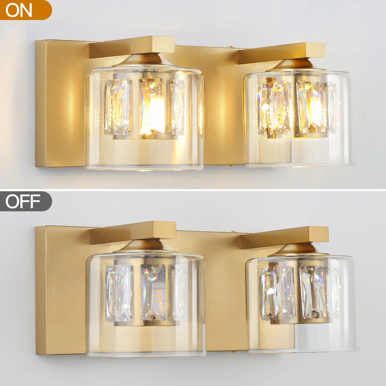 Kolt Gold Traditional 2-Light Bathroom Vanity Light
