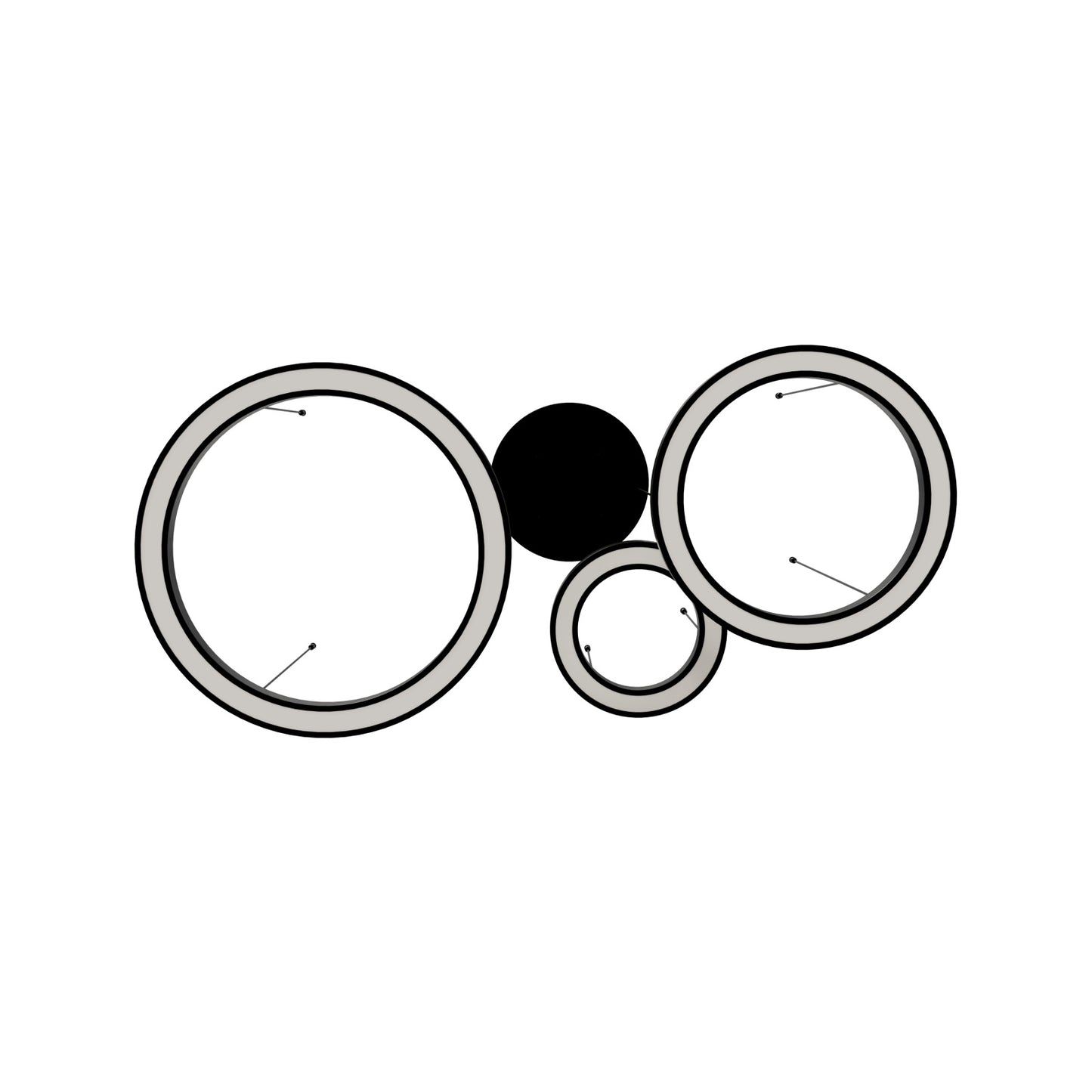 Aria 3-Ring Modern Black LED Pendant Light