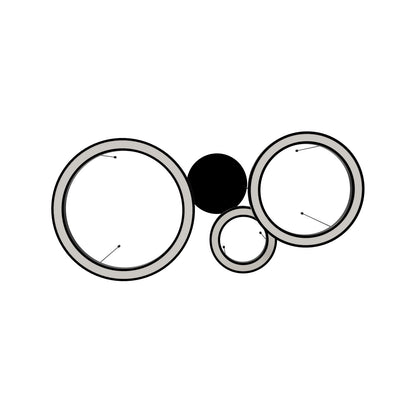 Aria 3-Ring Modern Black LED Pendant Light