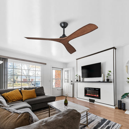 52" Farmhouse Ceiling Fan No Light with Remote – Rustic Indoor/Outdoor, Quiet DC Motor