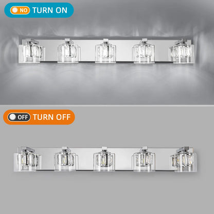 Kolt Chrome Traditional 5-Light Bathroom Vanity Light