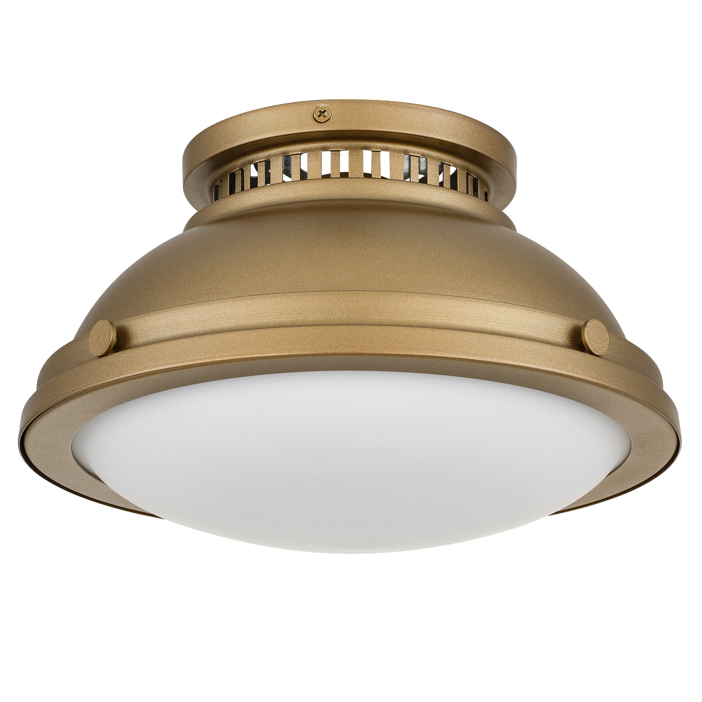 Halo 1-Light 11" Polished Brass Flush Mount Ceiling Light