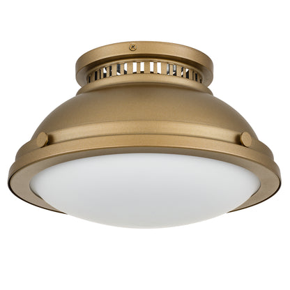 Halo 1-Light 11" Polished Brass Flush Mount Ceiling Light