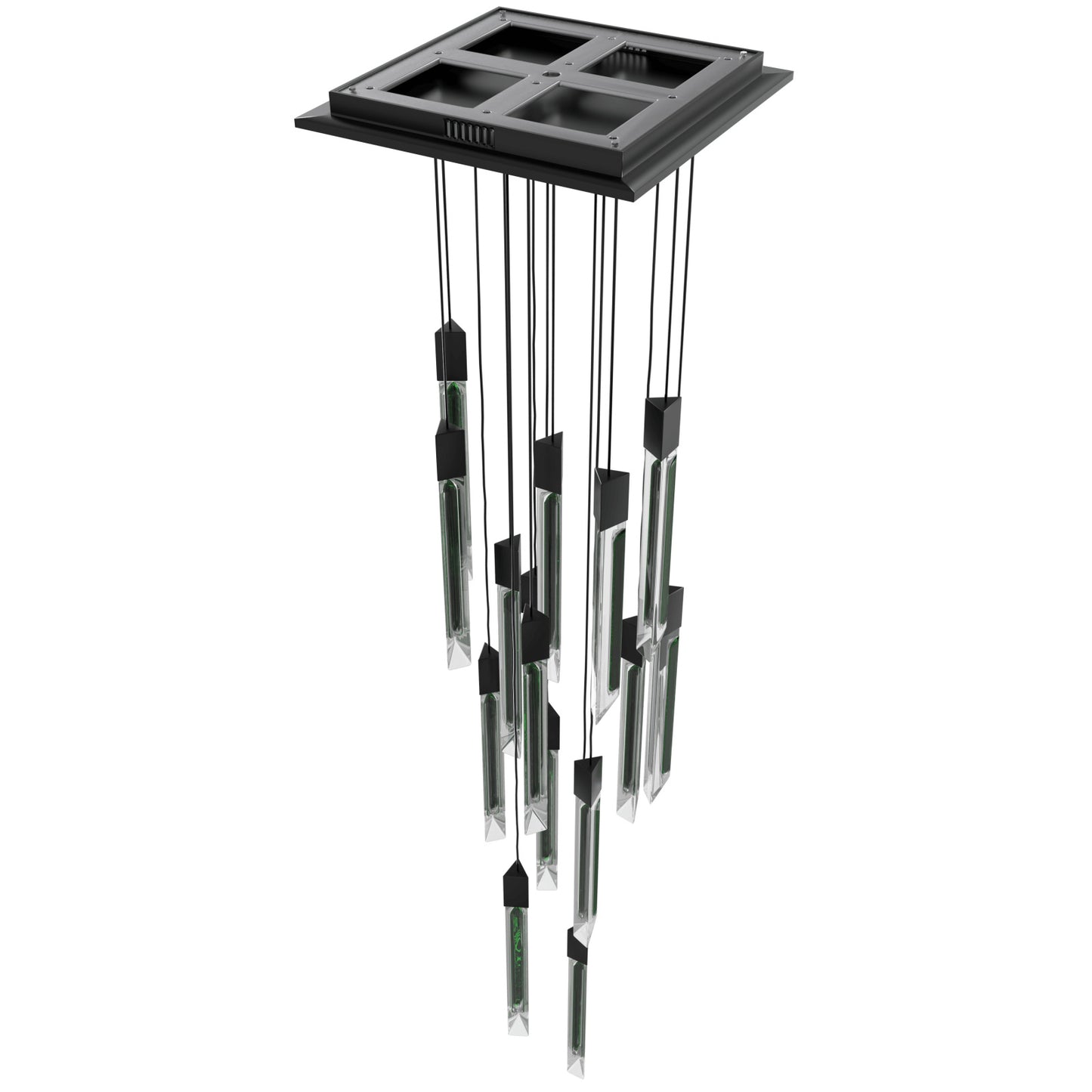 Alpine 15-Light Light Black Jade Glass Pendant Light