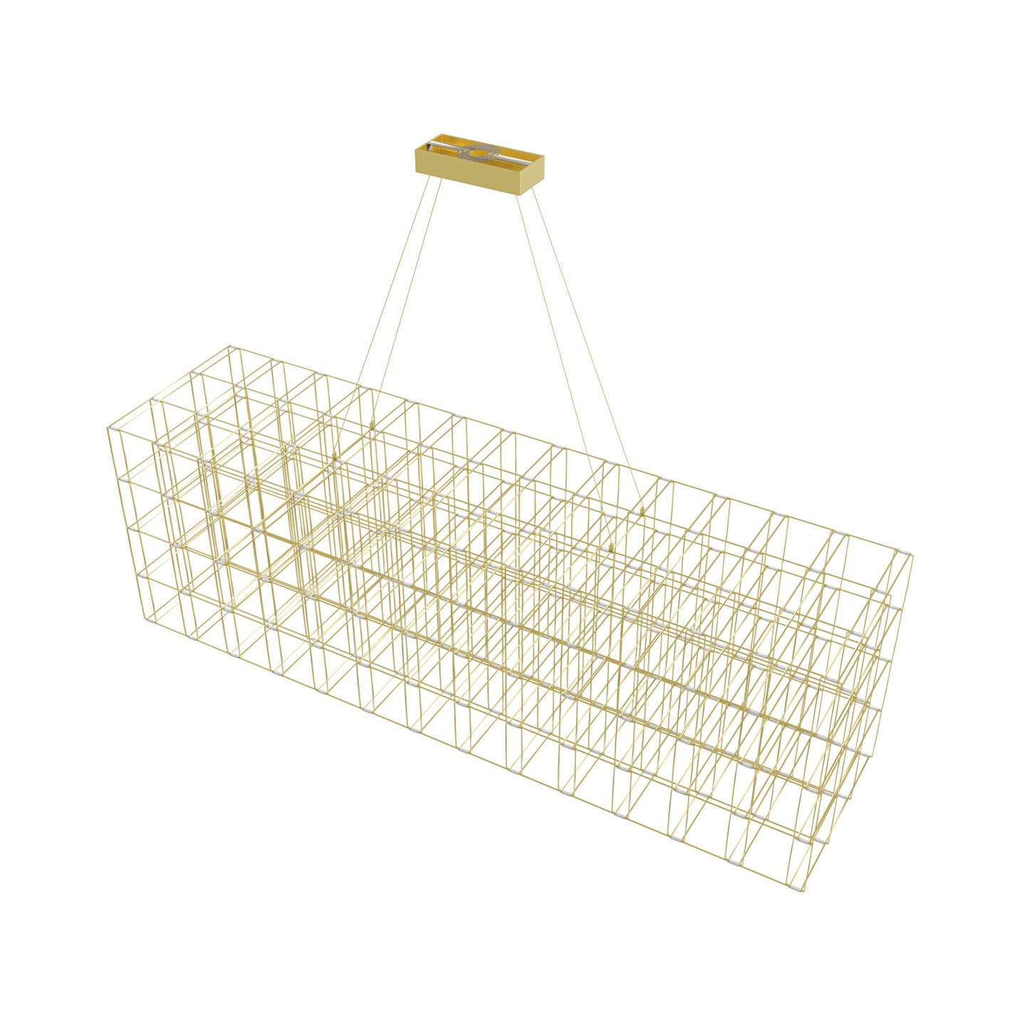Argyle Ave 72" Gold LED Grid Linear Chandelier