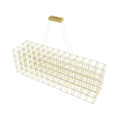 Argyle Ave 72" Gold LED Grid Linear Chandelier