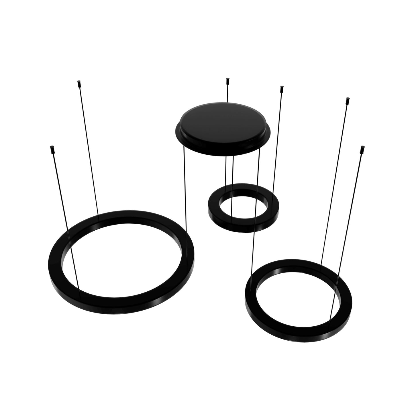 Aria 3-Ring Modern Black LED Pendant Light