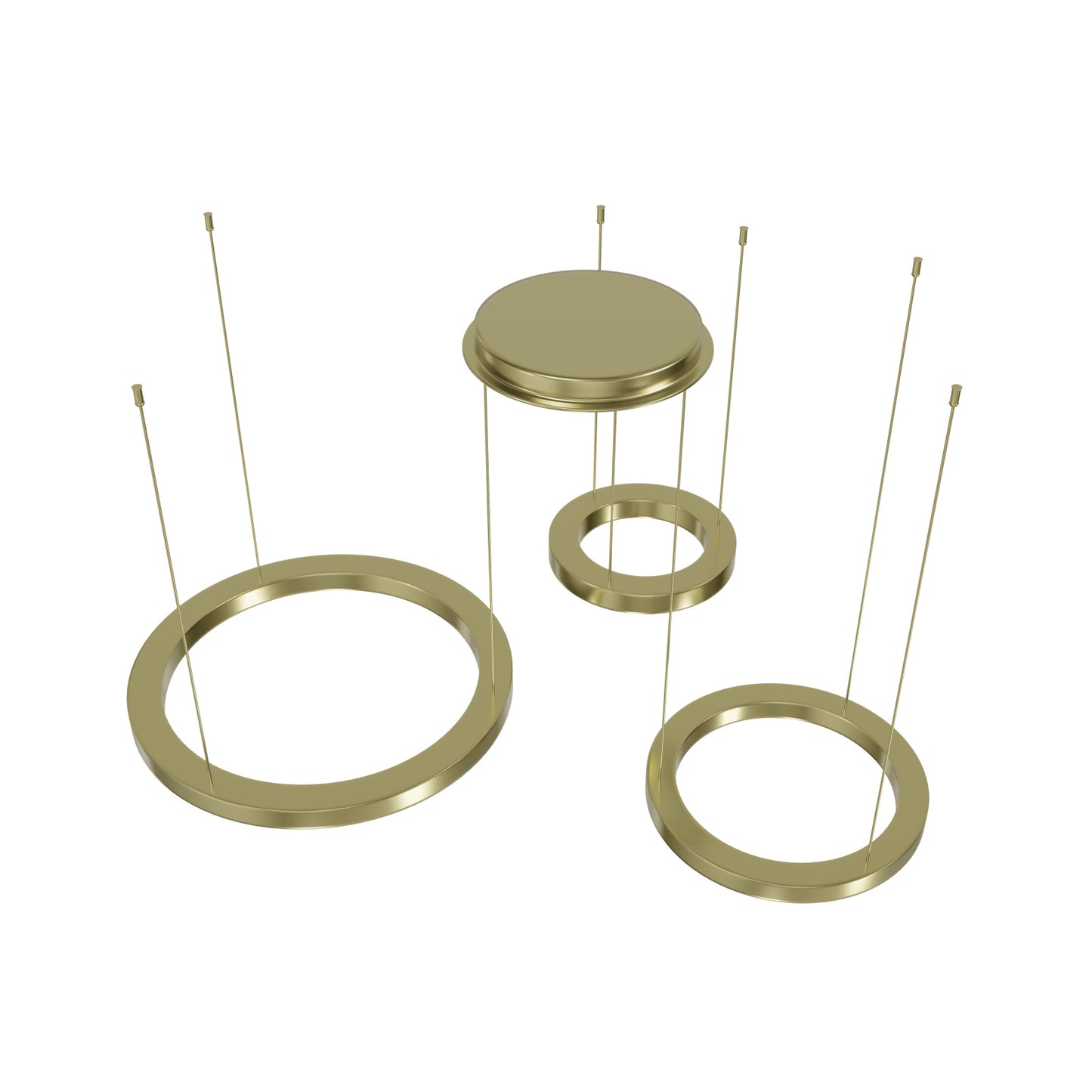 Aria 3-Ring Modern Brass LED Pendant Light