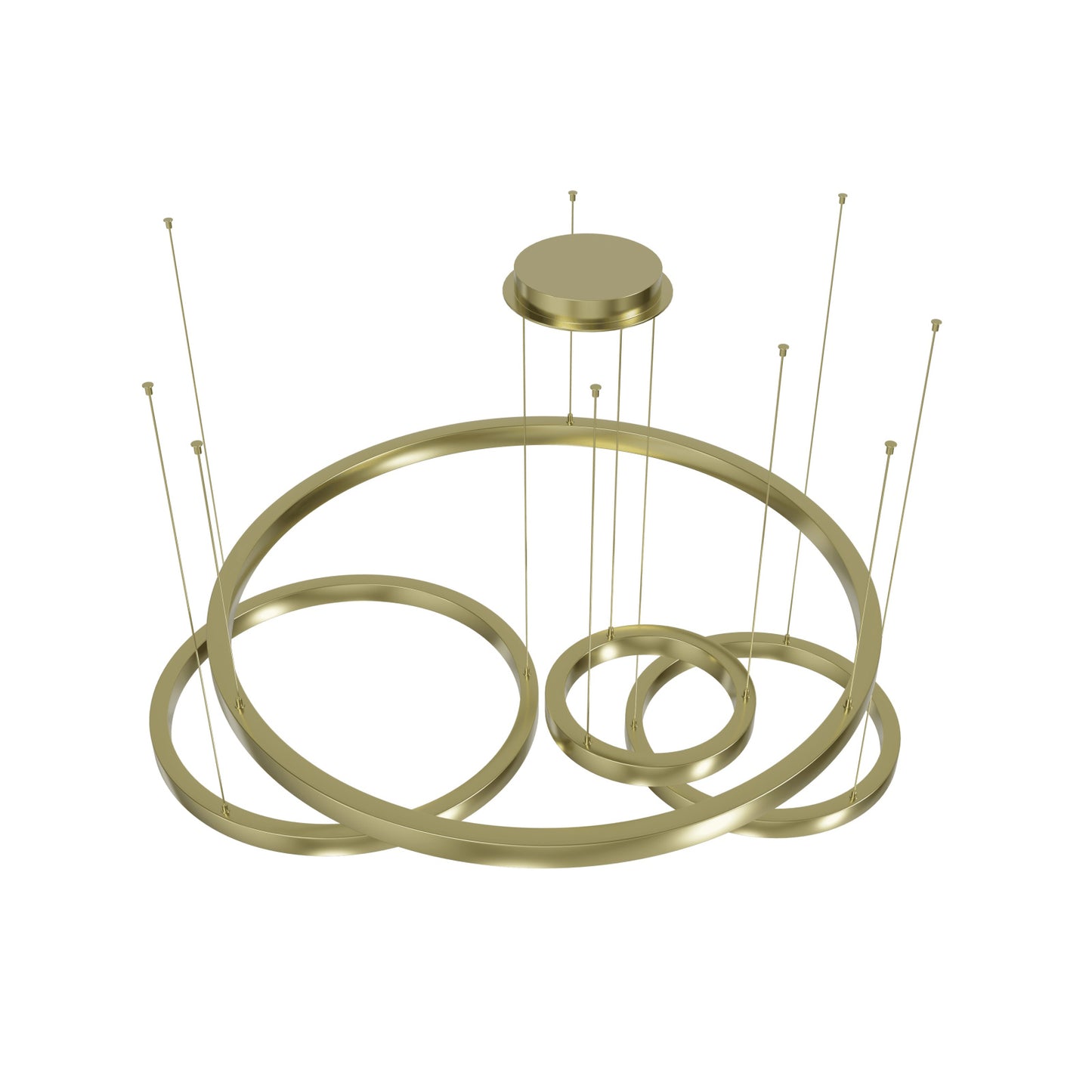 Aria 4-Ring Modern Brass LED Pendant Light