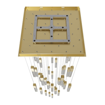 Boa 41-Light LED Brushed Brass Studded Glass Pendant Light