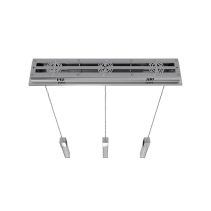 Boa 3-Light LED Polished Chrome Studded Glass Linear Chandelier