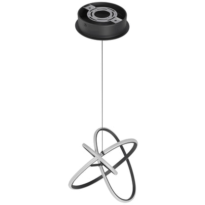 Circa Modern Black Looping Round LED Pendant Light