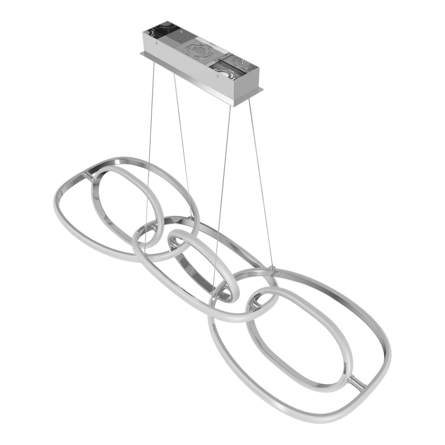 Circa Modern Chrome Looping 6 Ring Linear LED Pendant Light