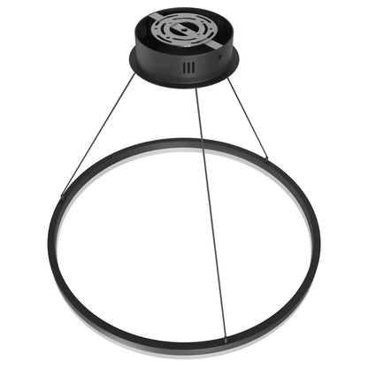 Circa 24" Modern Black Ring LED Pendant Light
