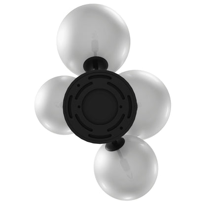 Delilah 4-Light Matte Black White Globe Wall Sconce