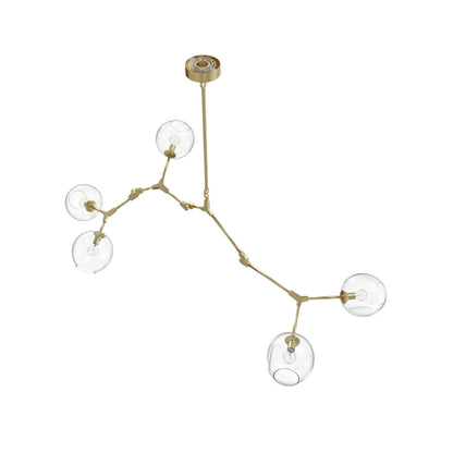 Fairfax Ave 5-Light Brushed Brass Hand-Blown Glass Chandelier