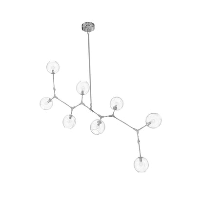 Fairfax Ave 8-Light Matte Chrome Hand-Blown Glass Chandelier