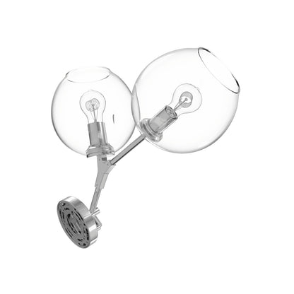 Fairfax Ave 2-Light Matte Chrome Hand-Blown Glass Wall Sconce