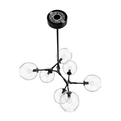 Fairfax Ave 7-Light Dark Bronze Hand-Blown Glass Chandelier