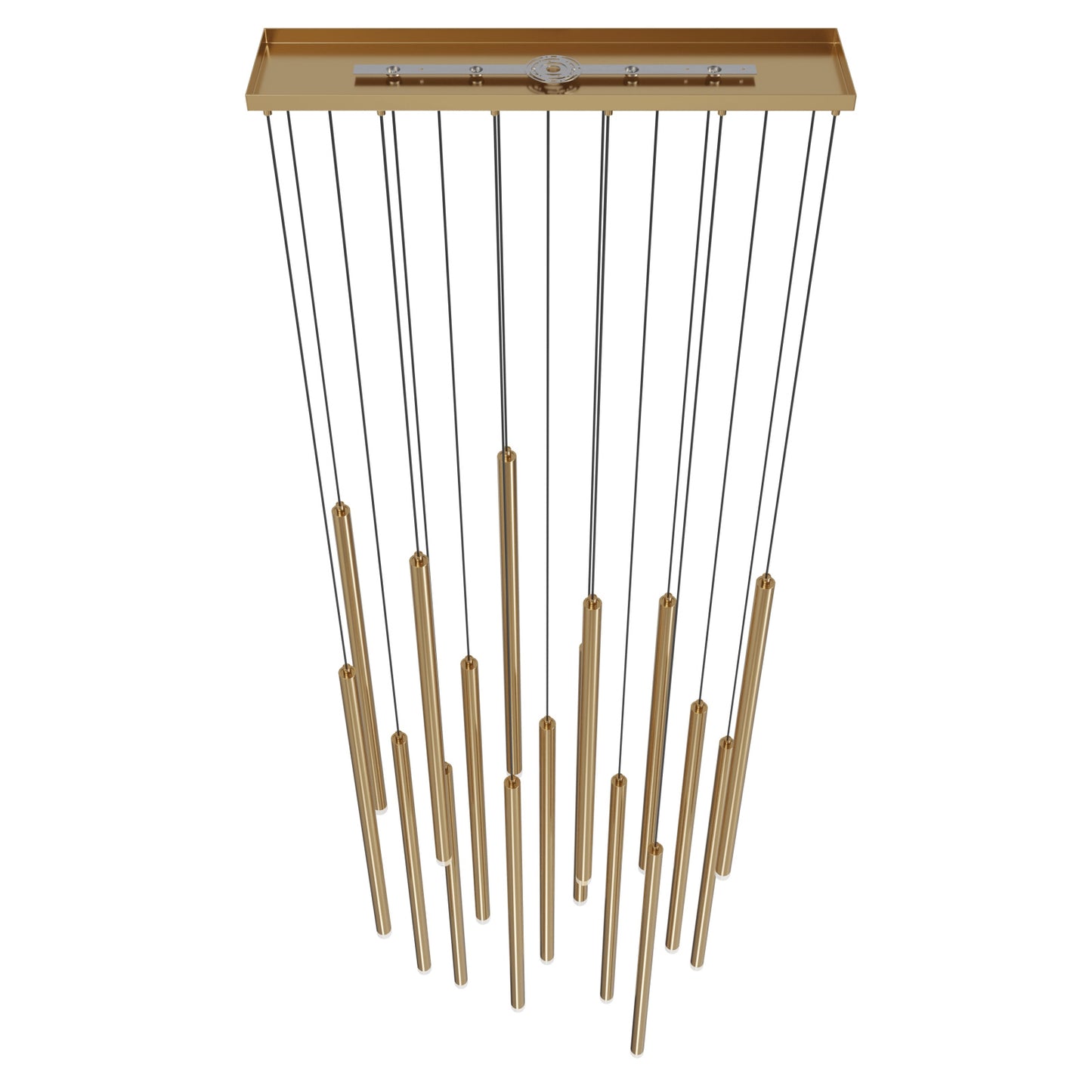 Filmore Ave 17-Light Modern Aged Brass Linear Pendant Light